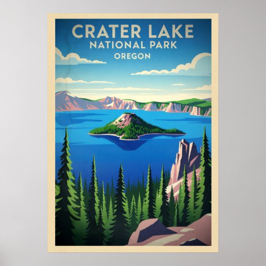 Poster Parc national du lac Crater de l'Oregon V01 (Devant)