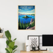 Poster Parc national du lac Crater de l'Oregon V01 (Bureau à domicile)