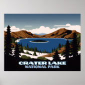 Poster Parc national du lac Crater Oregon Neige (Devant)