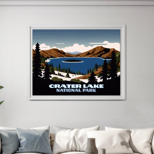 Poster Parc national du lac Crater Oregon Neige