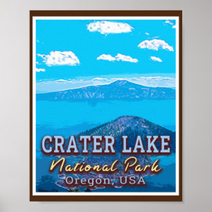 POSTER PARC NATIONAL DU LAC CRATER - OREGON USA