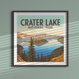 Poster Parc national du lac Crater vintage