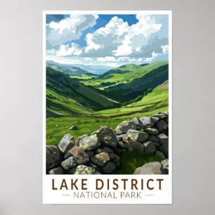 Poster Parc national du Lake District Voyage Art Vintage