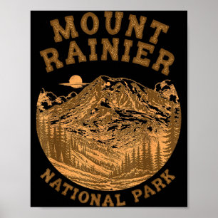 Poster Parc national du mont Rainier amoureux de la natur