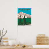 Poster Parc national du Mont Rainier Washington Vintage (Cuisine)