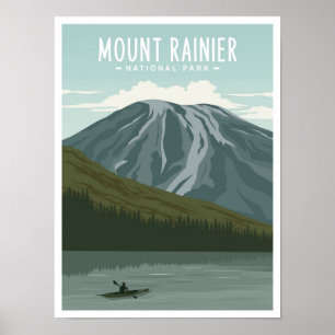 Poster Parc national du mont Rainier Washington Voyage