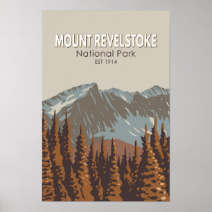 Poster Parc national du Mont-Revelstoke Voyage Art Vintag