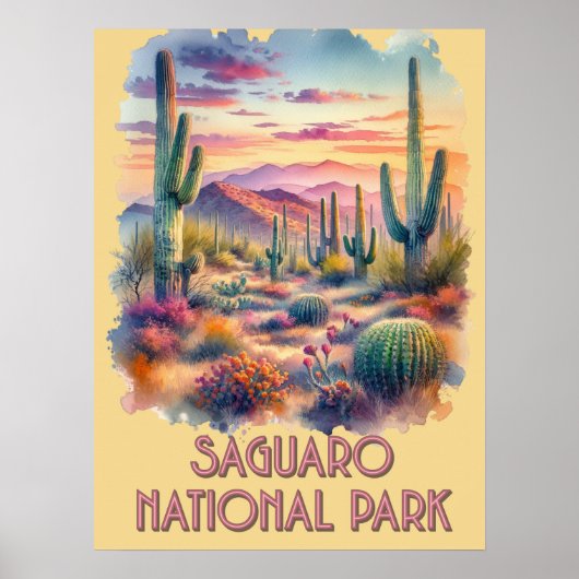 Poster Parc national du Saguaro Arizona (Devant)