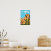 Poster Parc national du Saguaro Arizona Beehive Peak Vint (Cuisine)