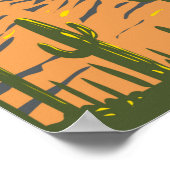 Poster Parc national du Saguaro Arizona Beehive Peak Vint (Coin)