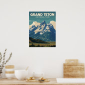 Poster Parc national du Vintage voyage Grand Teton (Cuisine)