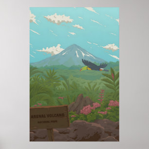 Poster Parc national du volcan Arenal Costa Rica Voyage