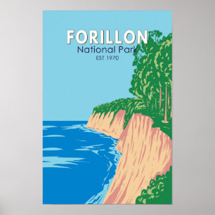 Poster Parc national Forillon Canada Art vintage