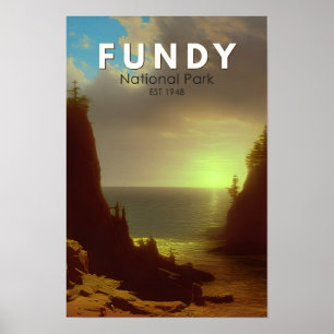 Poster Parc national Fundy Art Vintage Canada