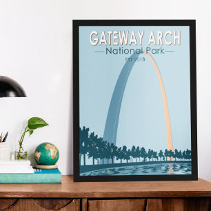 Poster Parc national Gateway Arch Vintage
