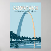 Poster Parc national Gateway Arch Vintage (Devant)