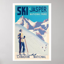 Parc national Jasper Canada Femme Ski Vintage