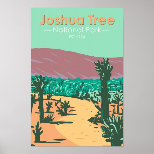 Poster Parc national Joshua Tree Cholla Cactus Garden (Devant)