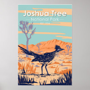 Poster Parc national Joshua Tree Roadrunner Vintage