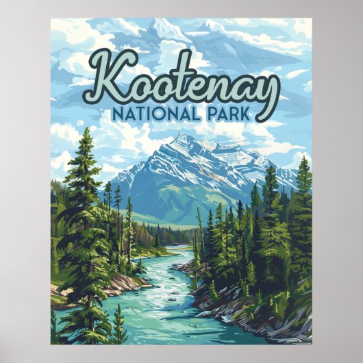 Poster Parc national Kootenay Canada Colombie-Britannique (Devant)