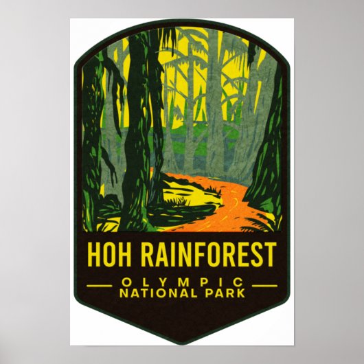 Poster Parc national olympique de la Forêt de pluie Hoh (Devant)