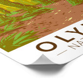 Poster Parc national olympique Hoh Rainforest Travel Art (Coin)