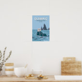 Poster Parc national olympique Louter de mer Vintage (Cuisine)