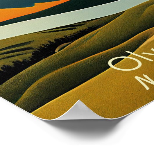 Poster Parc national olympique minimaliste (Coin)