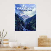 Poster Parc national olympique Montagnes Washington Vinta (Cuisine)