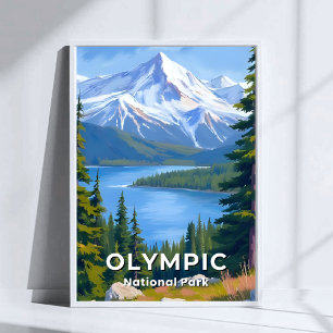 Poster Parc national Olympique   Peinture de voyage de Wa