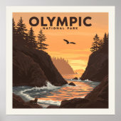 Poster Parc national olympique vintage (Devant)