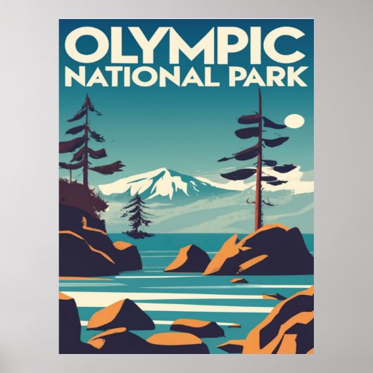 Poster Parc national olympique Washington Rocky Beach (Devant)