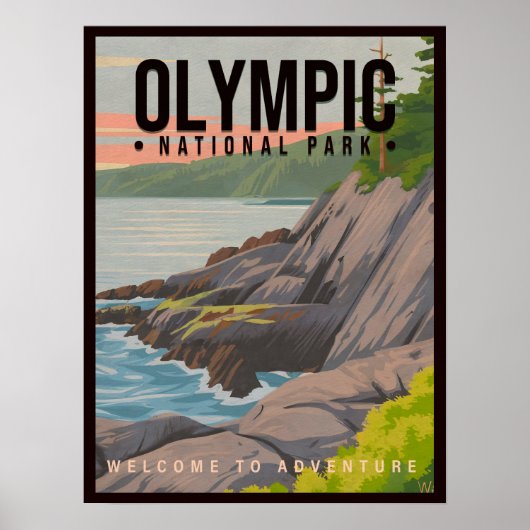Poster Parc National Olympique Washington Souvenir Vintag (Devant)