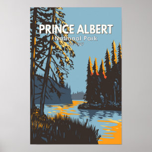 Poster Parc national Prince-Albert Canada Voyage Vintage