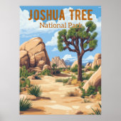Poster Parc national Retro Joshua Tree (Devant)