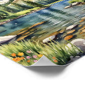 Poster Parc national Rocky Mountain Dream Lake Aquarelle (Coin)