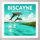 Poster Parc national vintage de Biscayne (Devant)