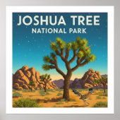 Poster Parc national vintage de Joshua Tree (Devant)