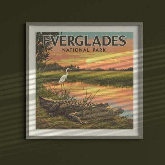 Poster Parc national vintage des Everglades