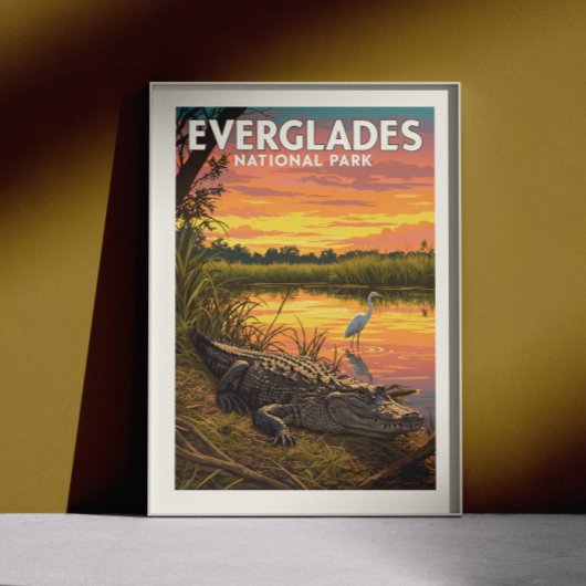 Poster Parc national vintage des Everglades