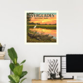 Poster Parc national vintage des Everglades (Bureau à domicile)