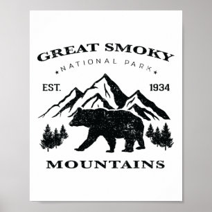 Poster Parc national vintage des Great Smoky Mountains po