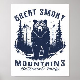 Poster Parc national vintage des Great Smoky Mountains po