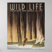 Poster Parc national vintage Retro Grand Wild Life (Devant)