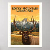 Poster Parc national vintage Rocky Mountain (Devant)
