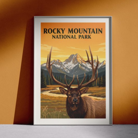 Poster Parc national vintage Rocky Mountain