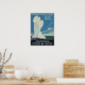 Poster Parc national vintage Yellowstone Geyser WPA (Cuisine)