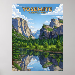 Poster Parc national vintage Yosemite