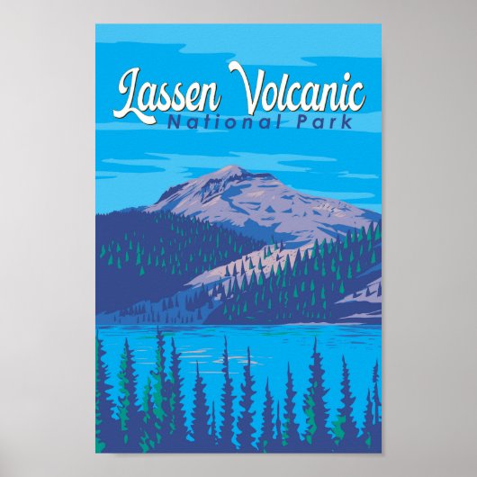Poster Parc national volcanique de Lassen Illustration Vo (Devant)