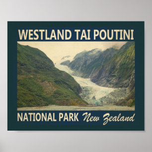 Poster Parc national Westland Tai Poutini Nouvelle-Zéland